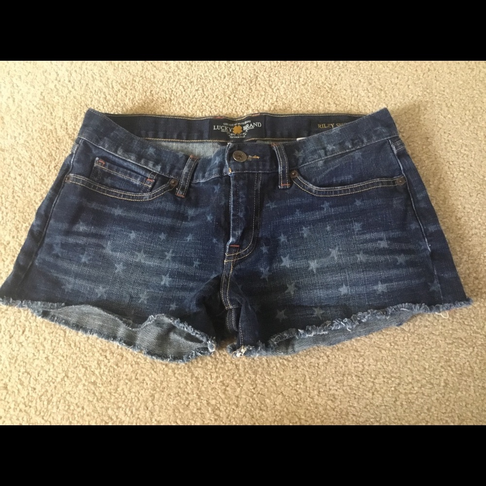 LUCKY BRAND RILEY DENIM SHORT STARS SIZE 2/26